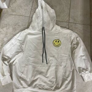 White Hoodie with Smiley Face